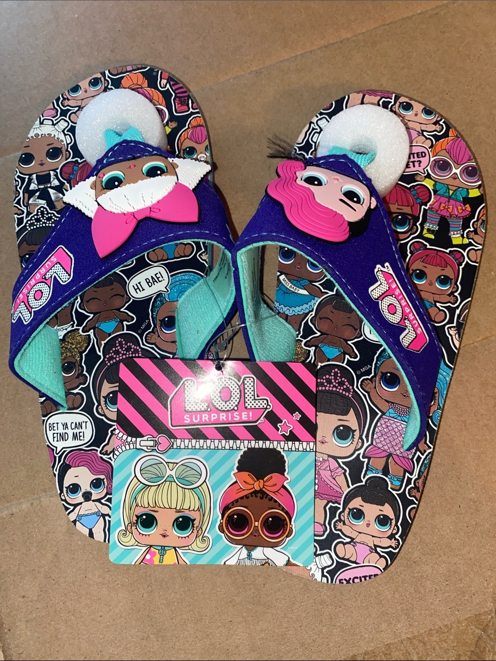 L.O.L. Surprise! Purple & Teal Character Slide Sandals